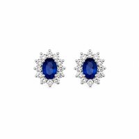 Boucles d'oreilles Donna Oro Femme in Or blanc Zaffiri+Diamanti LOZ12916.008